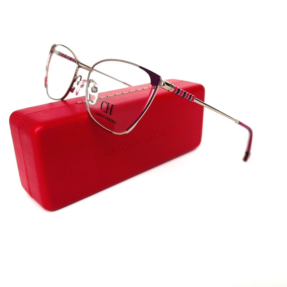 New CAROLINA HERRERA Frames Metal Eyeglasses Cat eye VHE165K OH60 53 16 140